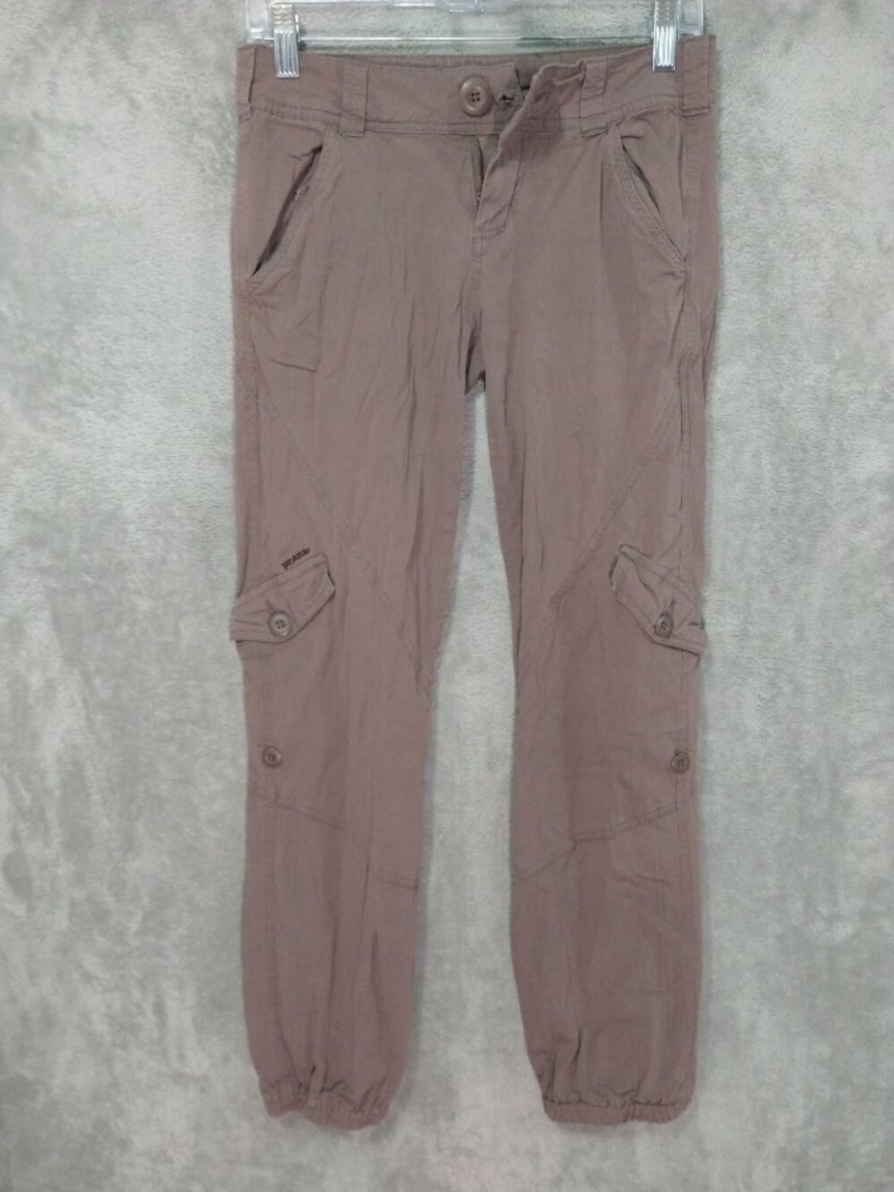 Prana Sage Jogger Pants Womens 0 Taupe Brown Cargo Hiking Outdoor Stretch